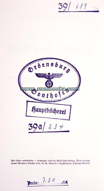 Ordensburg Sonthofen library, Hauptbucherei Ordensburg Sonthofen